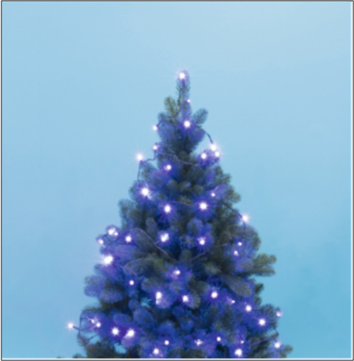 Belt�ri f�nyf�z�r, k�k sz�nben, 50 LED